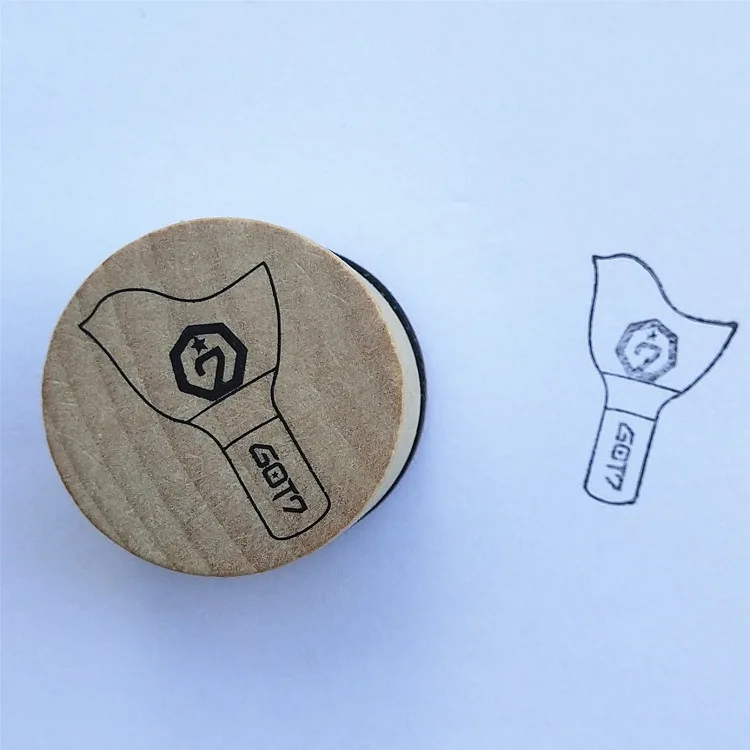 1 шт. поп звезда экзо деревянная печать DIY Дневник штампы для скрапбукинга Винтаж древесины штемпельная подушечка для печати воск печать канцелярские товары Принадлежности для фанатов подарки