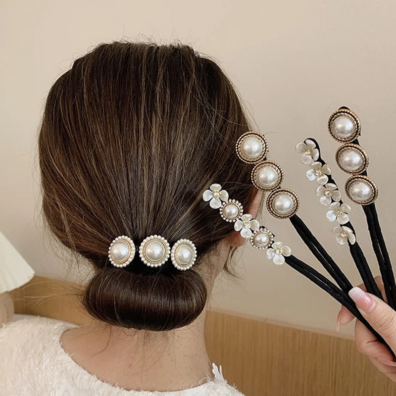 

Женская заколка для волос с жемчужинами и ракушками, Шпилька для волос с жемчугом в стиле ретро для девушек, аксессуары для волос