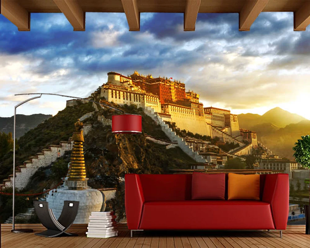 Обои обои Potala Palace в Лхасе тибетские 3d Настенные для гостиной телевизора спальни