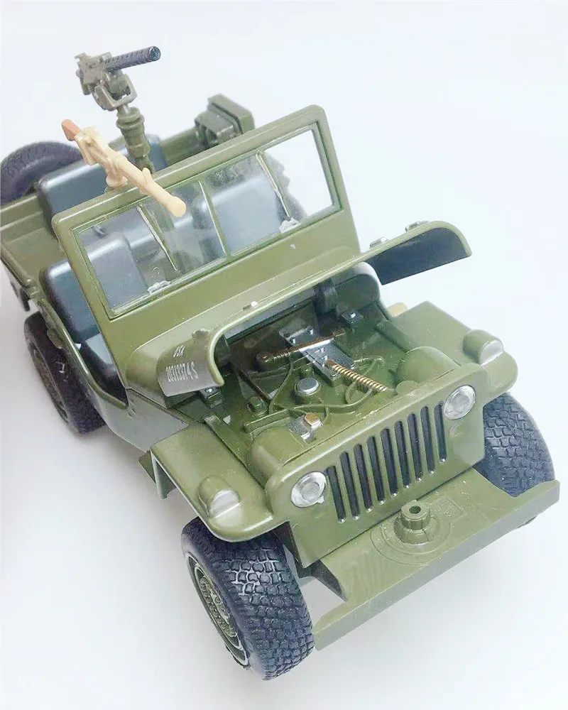Моделирование 1:24 военная модель автомобиля из сплава Уиллис, звук и свет оттяните назад Подарочный металлический внедорожный автомобиль модель