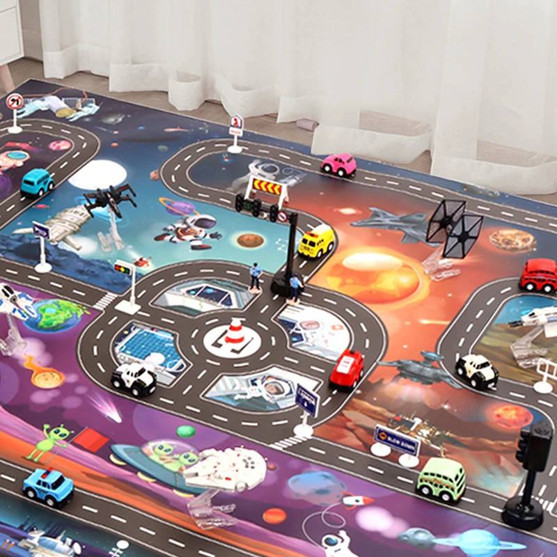 

Baby Space Map Toy Kids Play Mat Children Traffic Game Pad Indoor Toys Waterproof Cartoon Pattern Mat Carpet Interactive Pad Toy