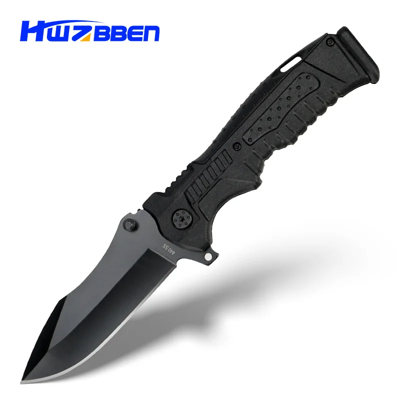 

HWZBBEN 230mm Outdoor EDC Folding knife 440SS Blade Nylon fiber Handle Tactical Knives Camping Hiking Survival Rescue Tools