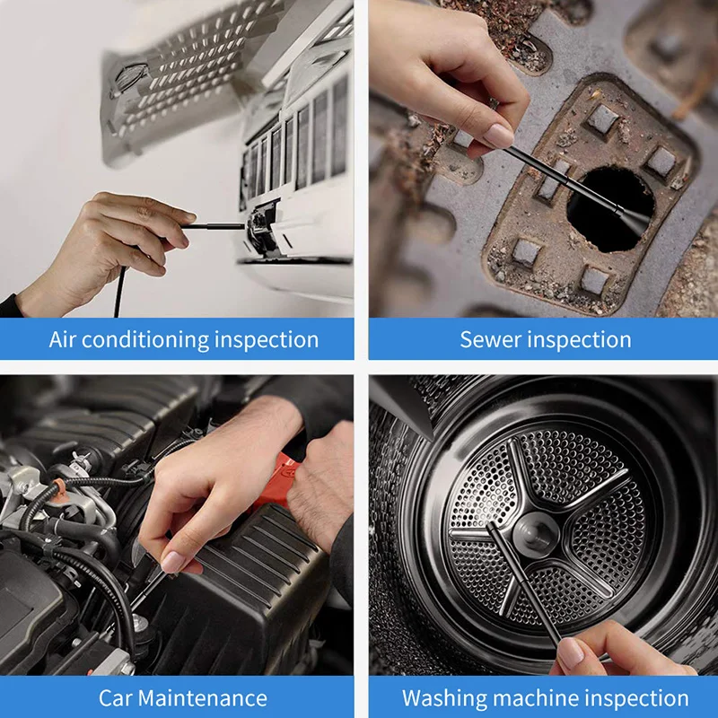 

8mm Wifi Endoscope Camera IP67 Waterproof WiFi Borescope 1080P HD Dual Inspection Camera for Android Iphone iOS With 8 LED