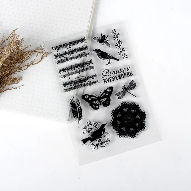 17 стилей Прозрачная силиконовая печать самолета ретро буквы дорожный дневник