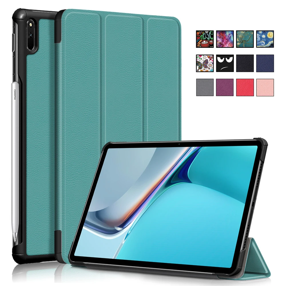 

Чехлы для планшетов Huawei MatePad 11 дюймов 2021 тонкий противоударный складной кожаный откидной Чехол-подставка с функцией сна и пробуждения