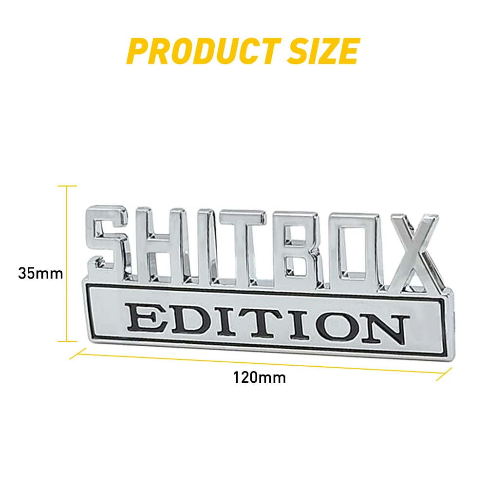 Искусственные хромированные значки SHITBOX для Chevrolet Ford автомобильный Грузовик 3D
