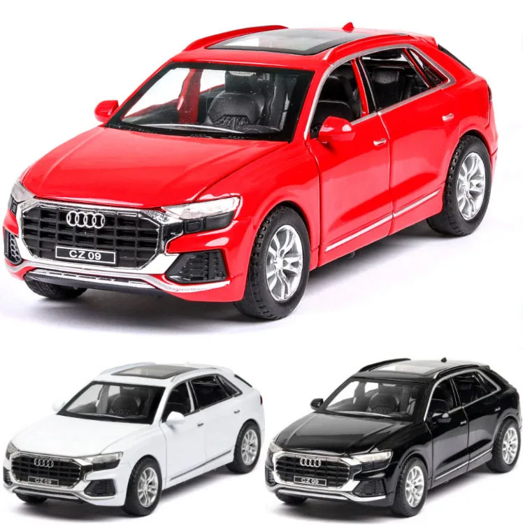 Высокая имитация 1:32 Audi Q8 со звуком светильник Вытяните назад игрушечный автомобиль модель игрушки для детей Подарки