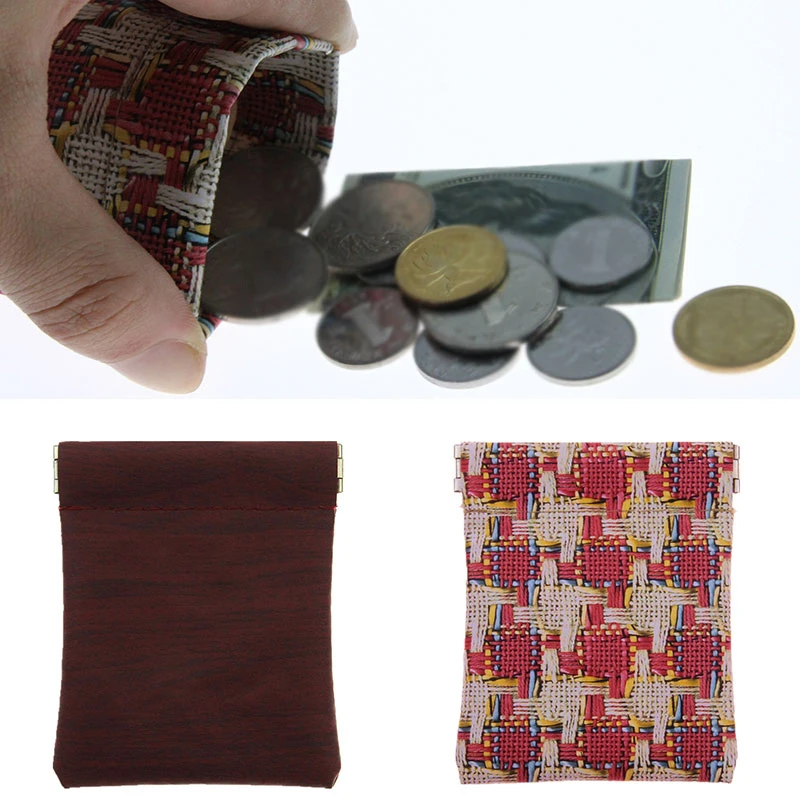 

Coin Purse Mini Wallet Storage Bag Weave Coin Purse Key Case PU Leather Headset Bag Shrapnel Case Card Kids Bag Purses