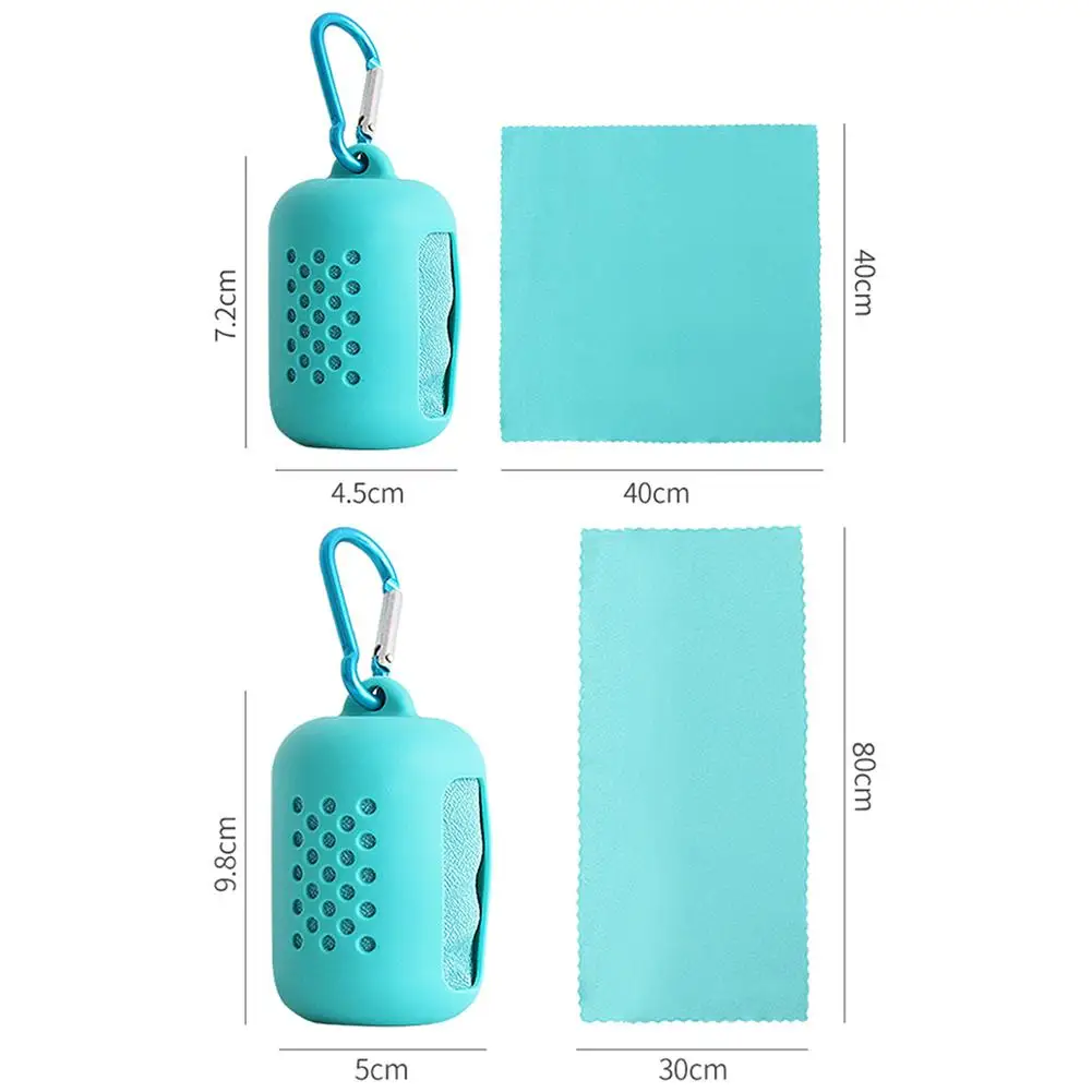 

Durable Towel Classic Delicate Texture Portable Quick Dry Towel Breathable Silicone Towel Holder Storage Case with Hook