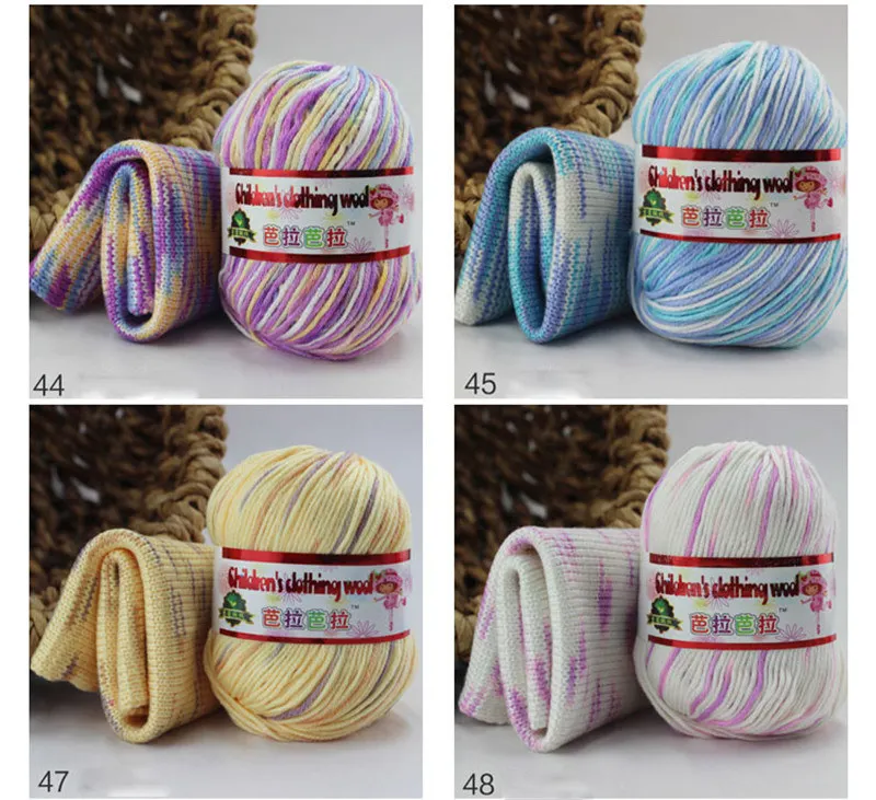 Color Message 8pcs 8 шт. coton пряжа для ручного вязания, шелковая пряжа fio de malha lana trico - Цвет: Color Message 8pcs