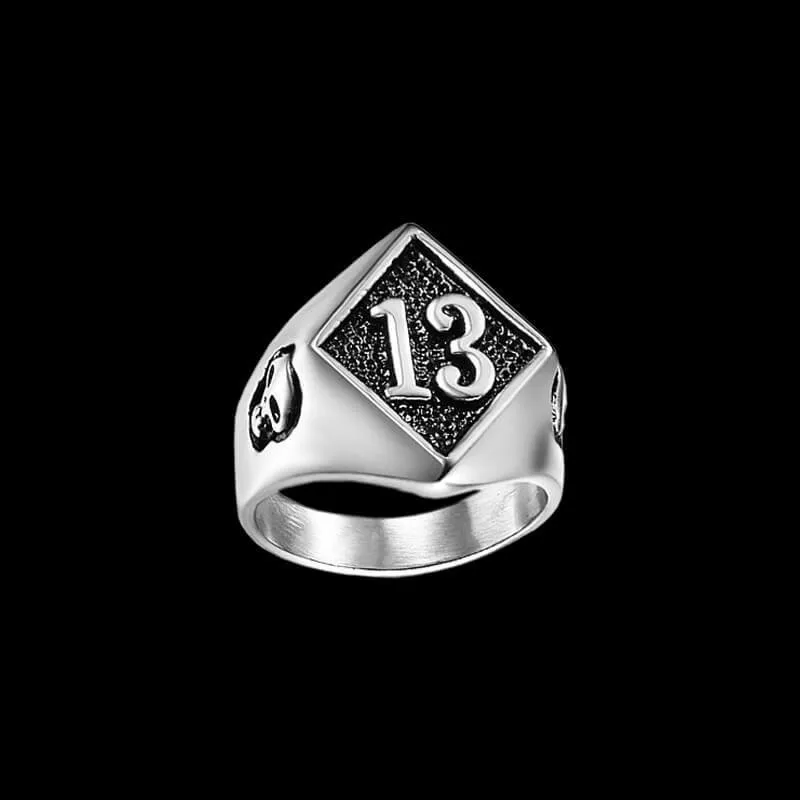 Lucky 13 кольцо 316L Нержавеющая сталь ювелирные изделия группы вечерние панк