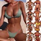 Сексуальные трусы с низкой талией, Для женщин, бикини, пуш-ап, купальники женский купальник Maillot De Bain Femme регулируемый плечевой ремень Бразильский бикини комплект пляжная одежда Стринги