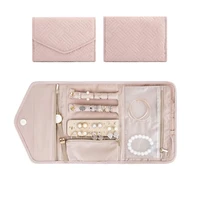 travel jewelry organizer roll foldable jewelry case for journey rings necklaces jewerly storage bag