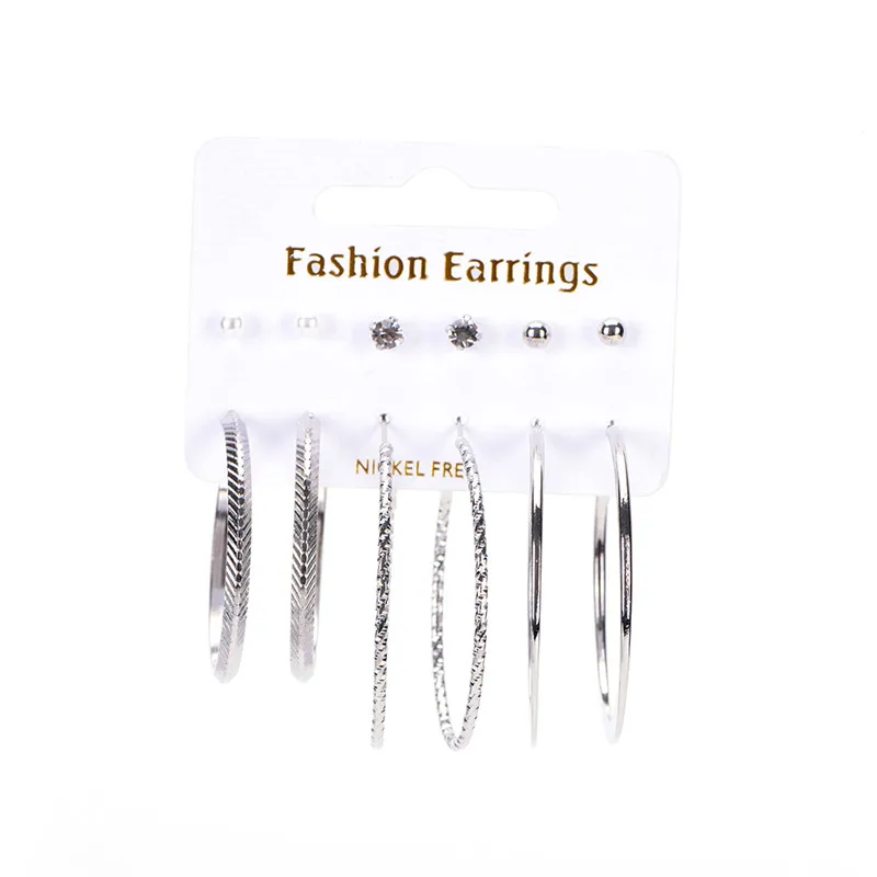 6 пар/компл. модное ювелирное изделие для женщин Девушка круг серьги в виде колец