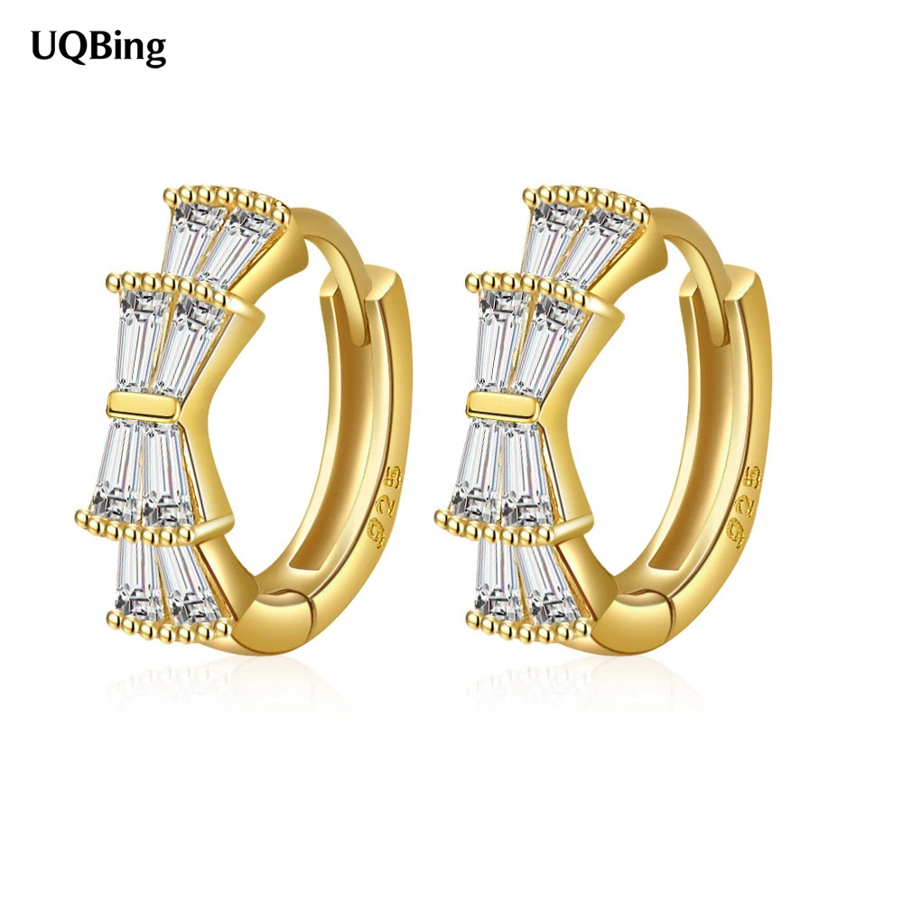 

925 Sterling Silver Sparkling Circle Clear CZ Hoop Earrings For Women Wedding Jewelry