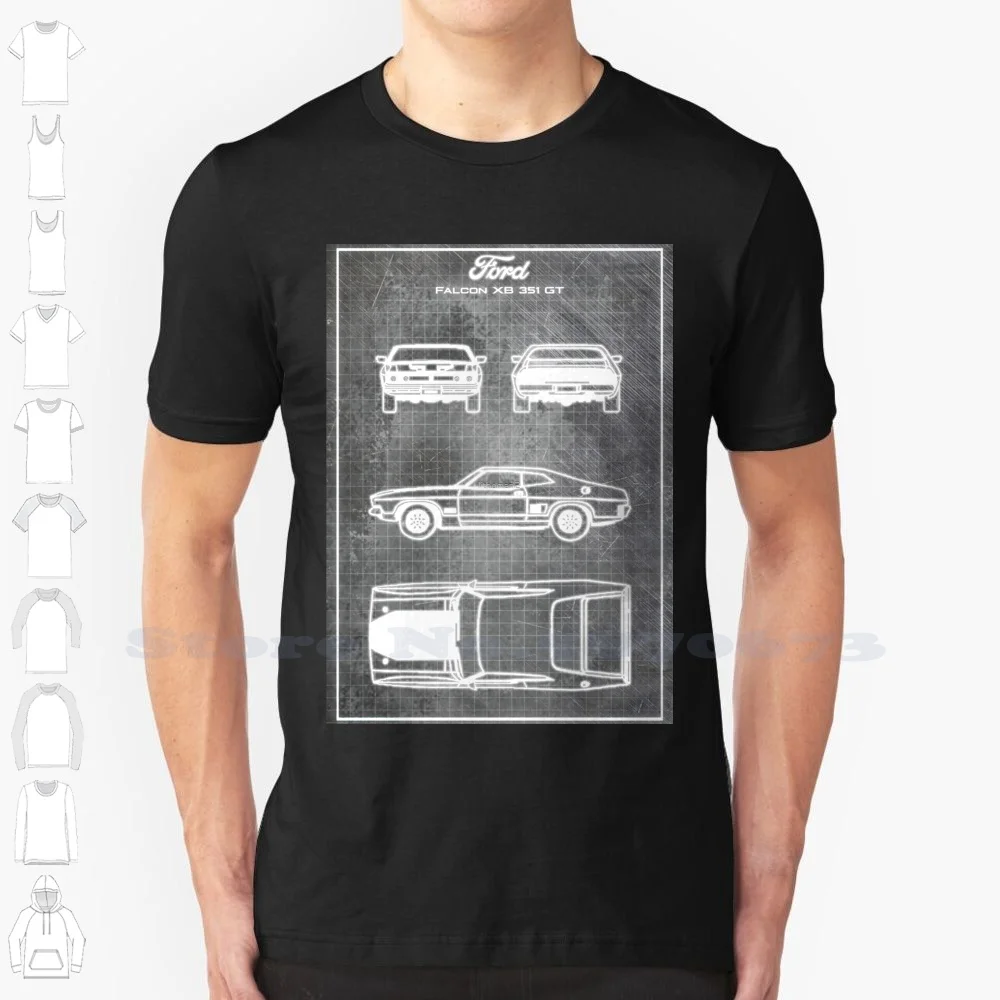 

Ford Xb 351 Gt Coupe Blueprint Fashion Vintage Tshirt T Shirts Car Blueprint Engineering Jdm Soviet Union Russia Toyota