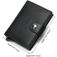 engrave genuine leather automatic credit card holder wallet aluminum fashion mini menwomen wallet rfid blocking unisex 8602