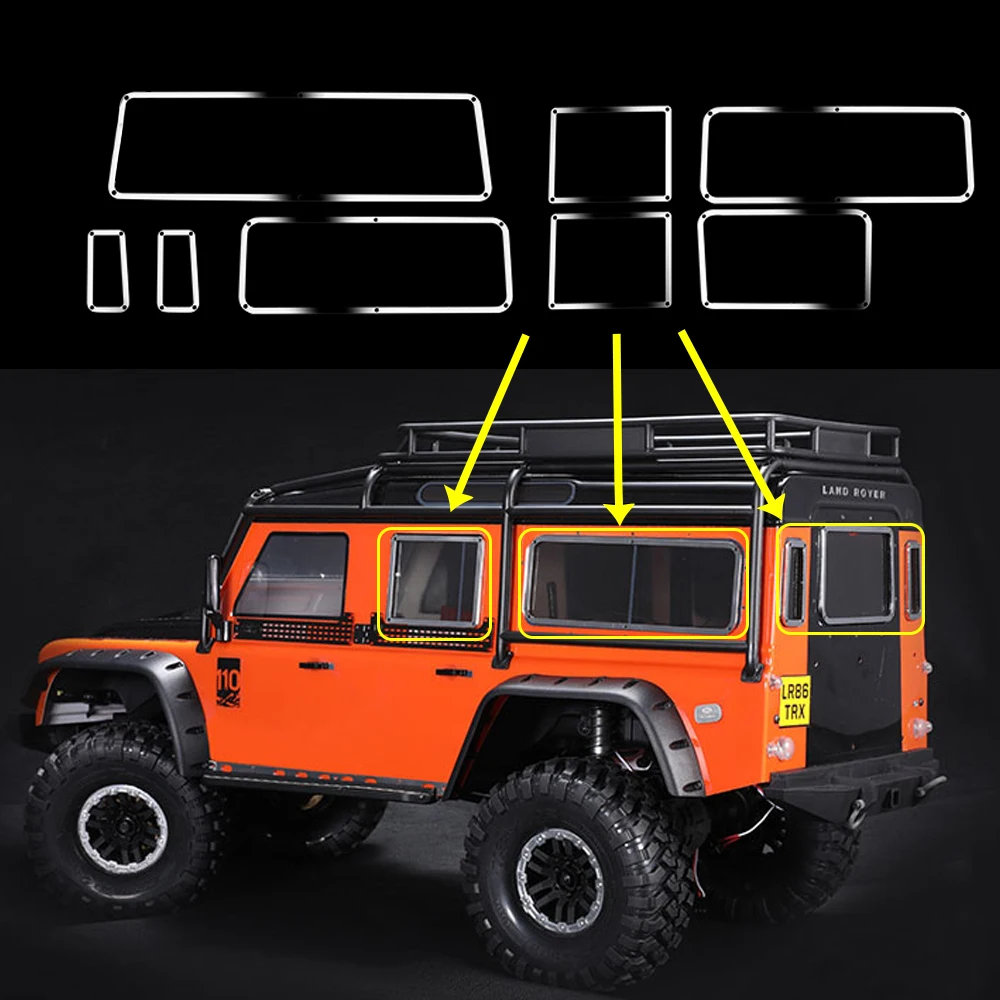 

Metal Window Frame Scratchproof Decorative Plates For 1/10 Traxxas Trx4 TR-4 Defender 82056-4 Rc Crawler Car