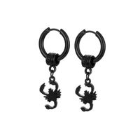 black animal scorpion hoop earrings for women men stainless steel retro gothic party ear jewelry gift punk pierced earring