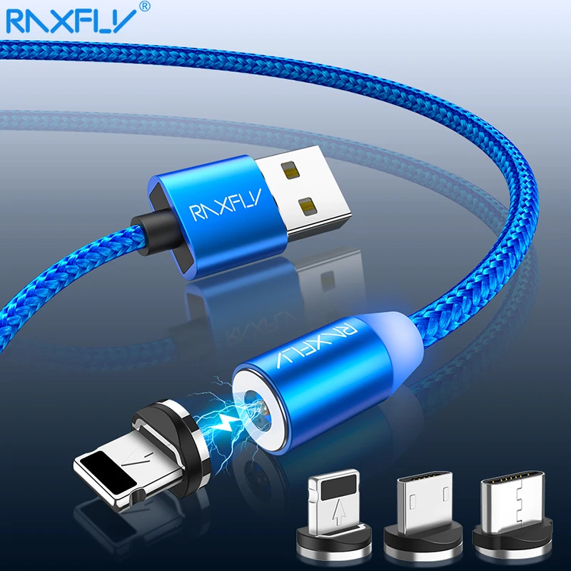 Магнитный кабель RAXFLY Micro USB Type C для iPhone Samsung Android мобильный телефон cabo магнитное