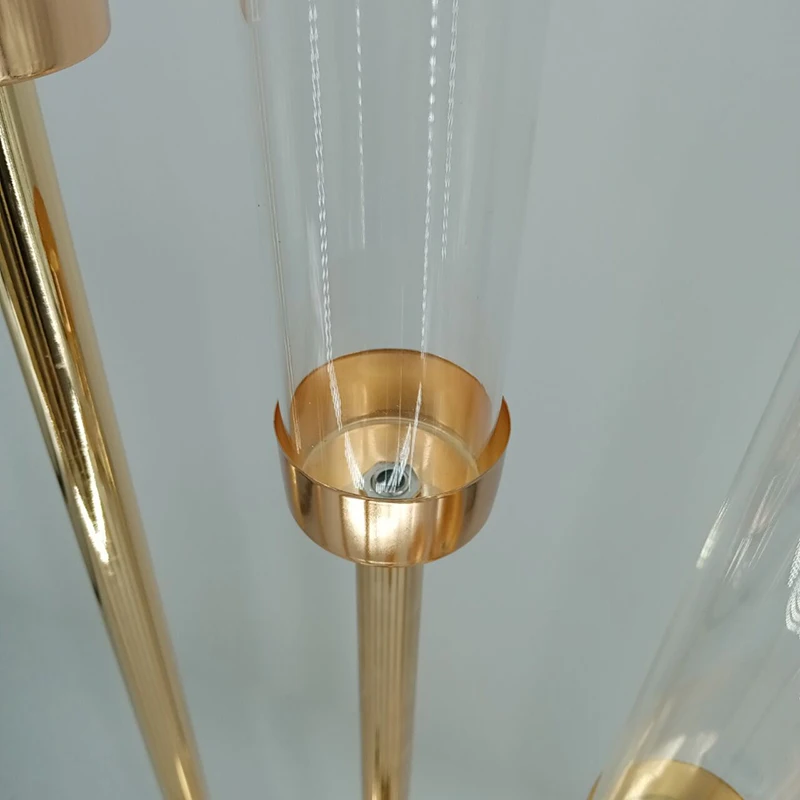 Современный 8 головок золотистого металла подсвечники 39 см в высоту Стильный