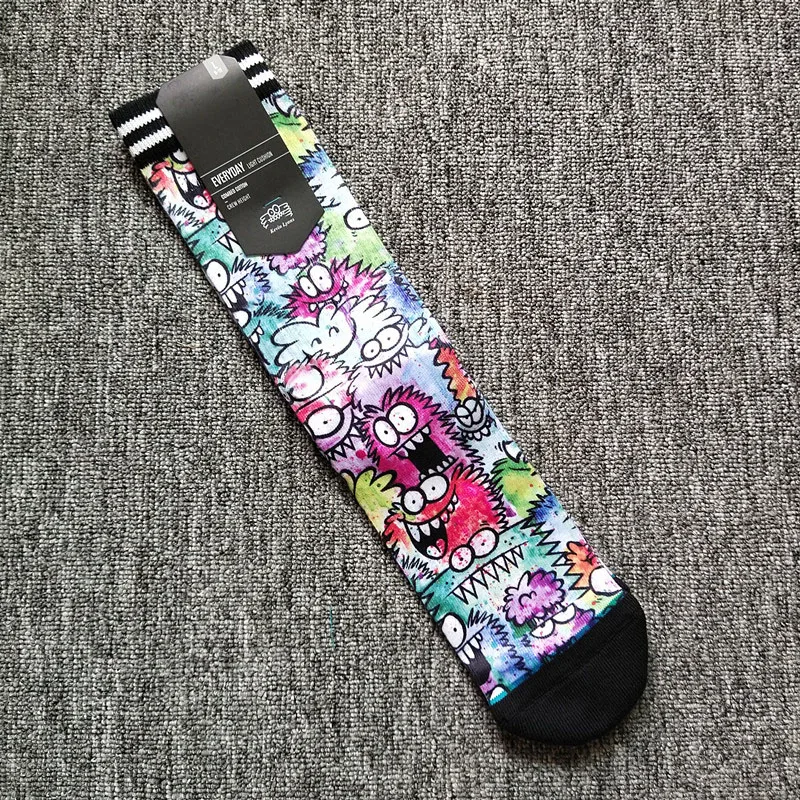 New Potato Basketball Socks Men 3D Printing Novelty Funny Socks Skateboard Sport