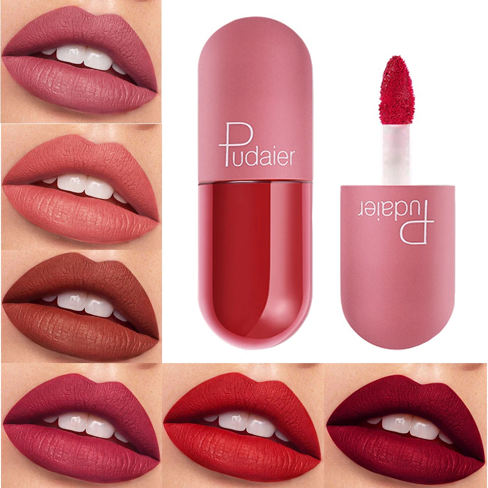 

Korean Matte Liquid Lipstick Mini Tube Lips Makeup Waterproof Lip Tint Moisturizer Lip Glaze Hot Red Nude Tattoo Lip Gloss Cream