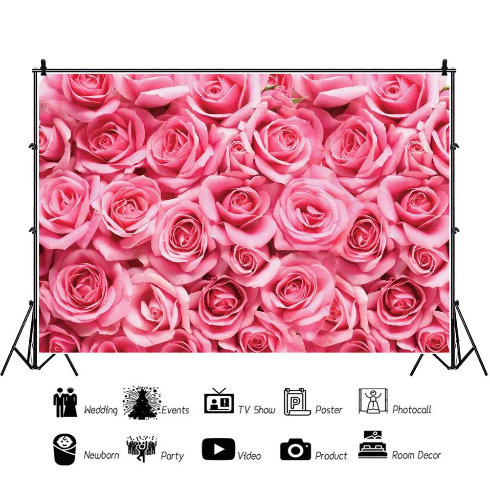 

Романтический розовый фон для портретной фотосъемки с покрытием розами декор для свадебной фотосъемки