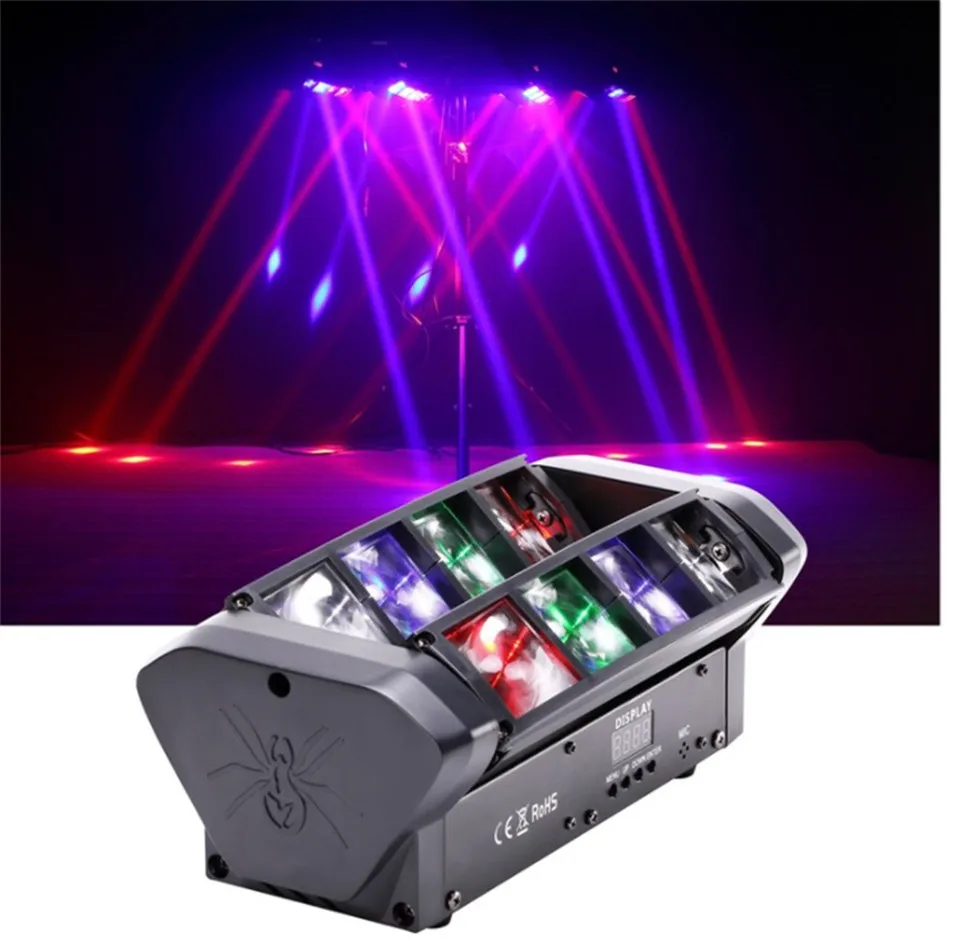 

Mobile main light Mini LED spider 8x10W RGBW light beam good quality fast shipping