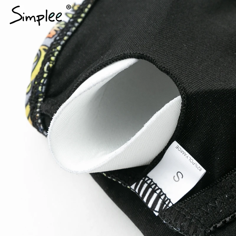 Цельный купальник с этническим принтом Simplee сексуальный женский вырезом мягкими