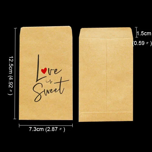 love is sweet 10 шт. мини-конверт из крафт-бумаги Ретро-Роза спасибо свадебные приглашения конверт поздравительные открытки Подарочный конверт крафт-бумажные пакеты - Цвет: love is sweet