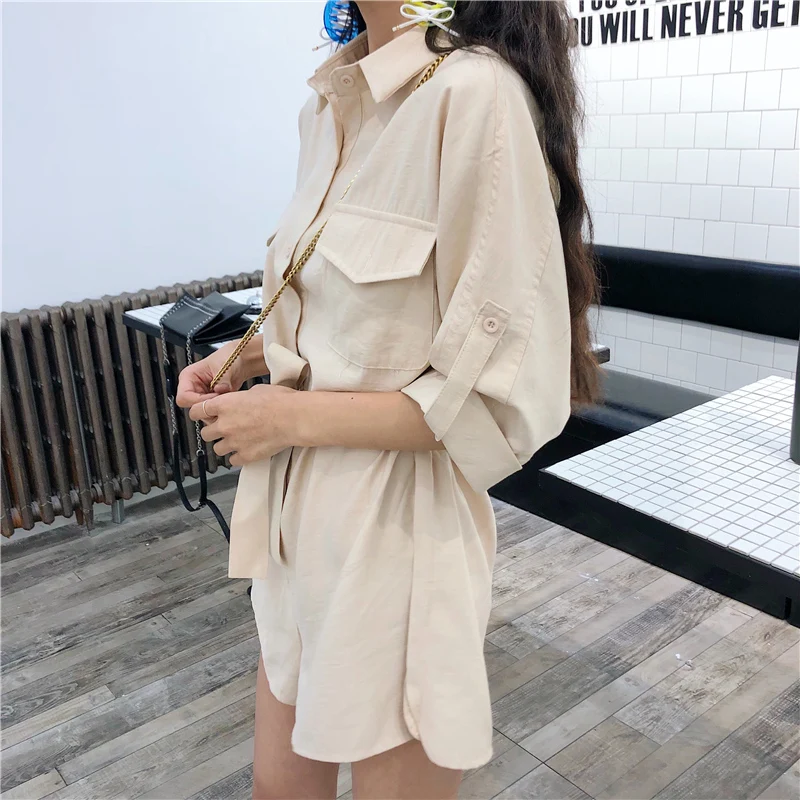 

Chic Solid Bodysuit High Waist Spring Summer Bandage Bow Ropa Mujer Short Sleeve Sexy 2020 Jumpsuit Women