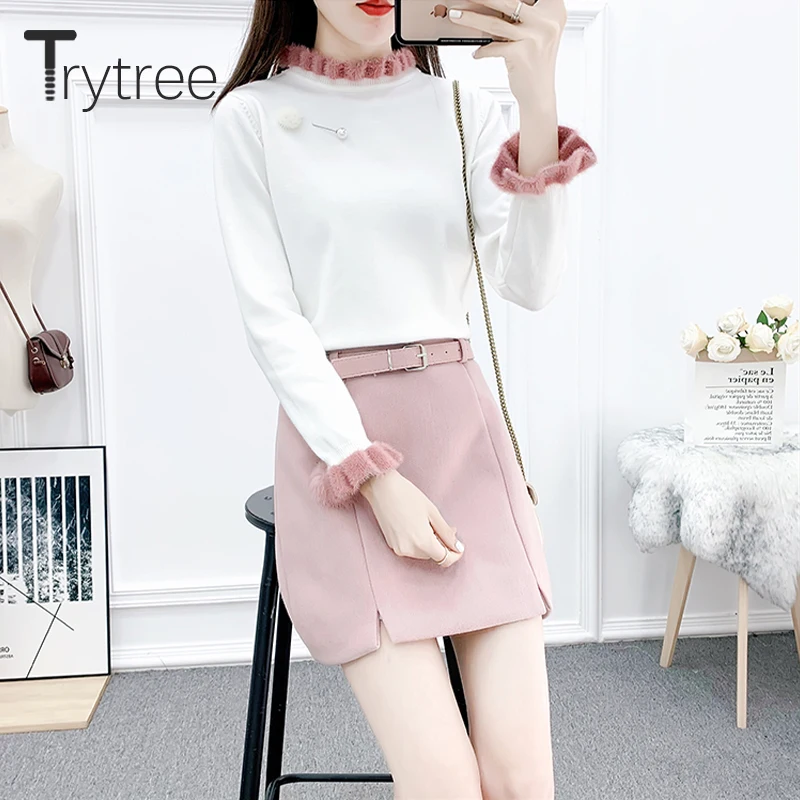 Осенне-зимний комплект из двух предметов Trytree повседневный топ с