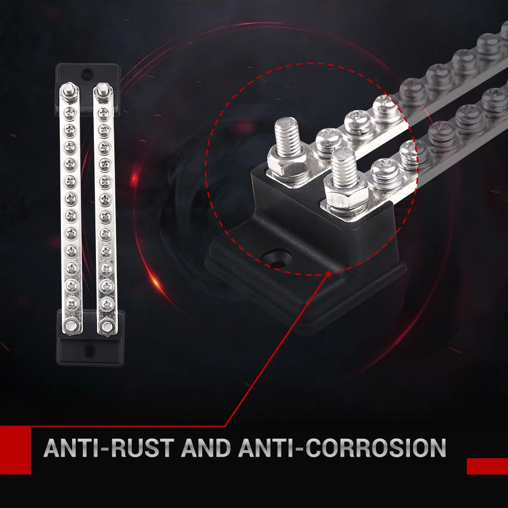 Универсальный блок питания MICTUNING 24 разъема два ряда 150 А шина и крышка