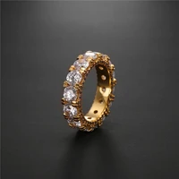 funmode hip hop bling round cubic zircon engagement rings for men party gifts finger ring wholesale fr98