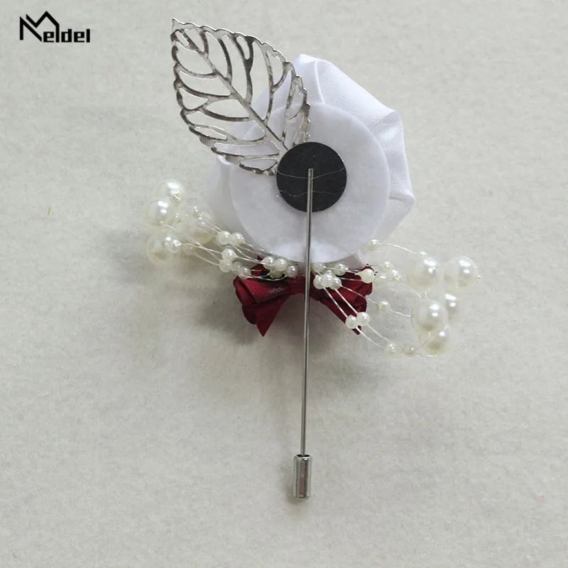 Мелдель Прямая поставка Мужская бутоньерка роскошная Роза для Жених Сделай Сам