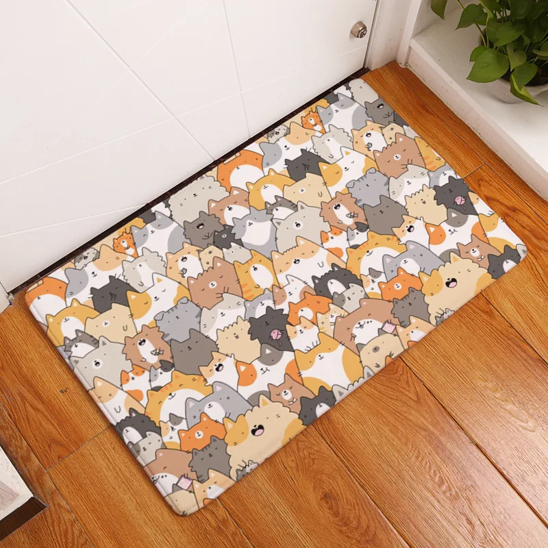 Противоскользящий коврик 40x60 см с изображением милых кошек и животных лиса белка