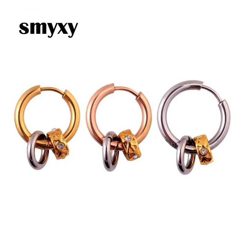 1 шт. маленькие круглые серьги подвески в стиле панк из нержавеющей стали для