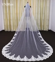 real photo one layers cathedral veil whiteivory lace appliques 3m custom made bridal veil decorations with metal comb