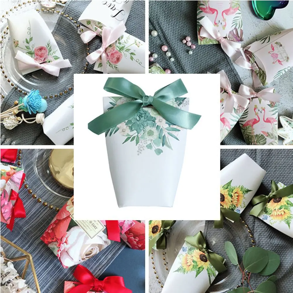 5 шт./лот коробка для конфет с лентой шоколада печенья бумажная упаковка сумка