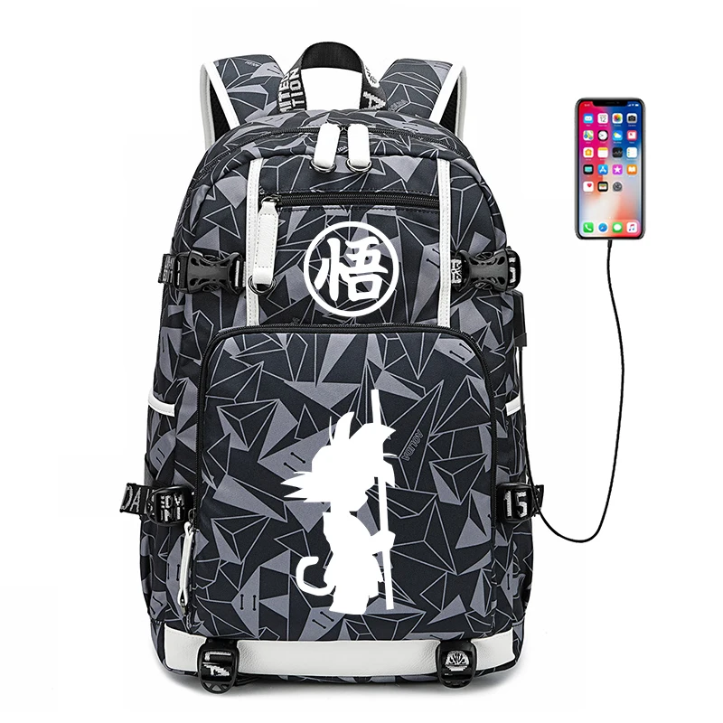 Светящийся школьный ранец для мальчиков подростков рюкзак с аниме Драконий