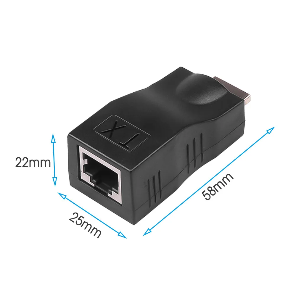 Kebidu 30 м удлинитель передатчик HD 1080P TX/RX более Cat5e CAT6 Ethernet-кабель RJ45 HDMI-совместим с