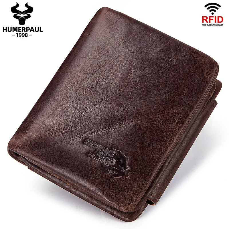 Кошелек тройного сложения из 100% натуральной кожи с бесплатной гравировкой