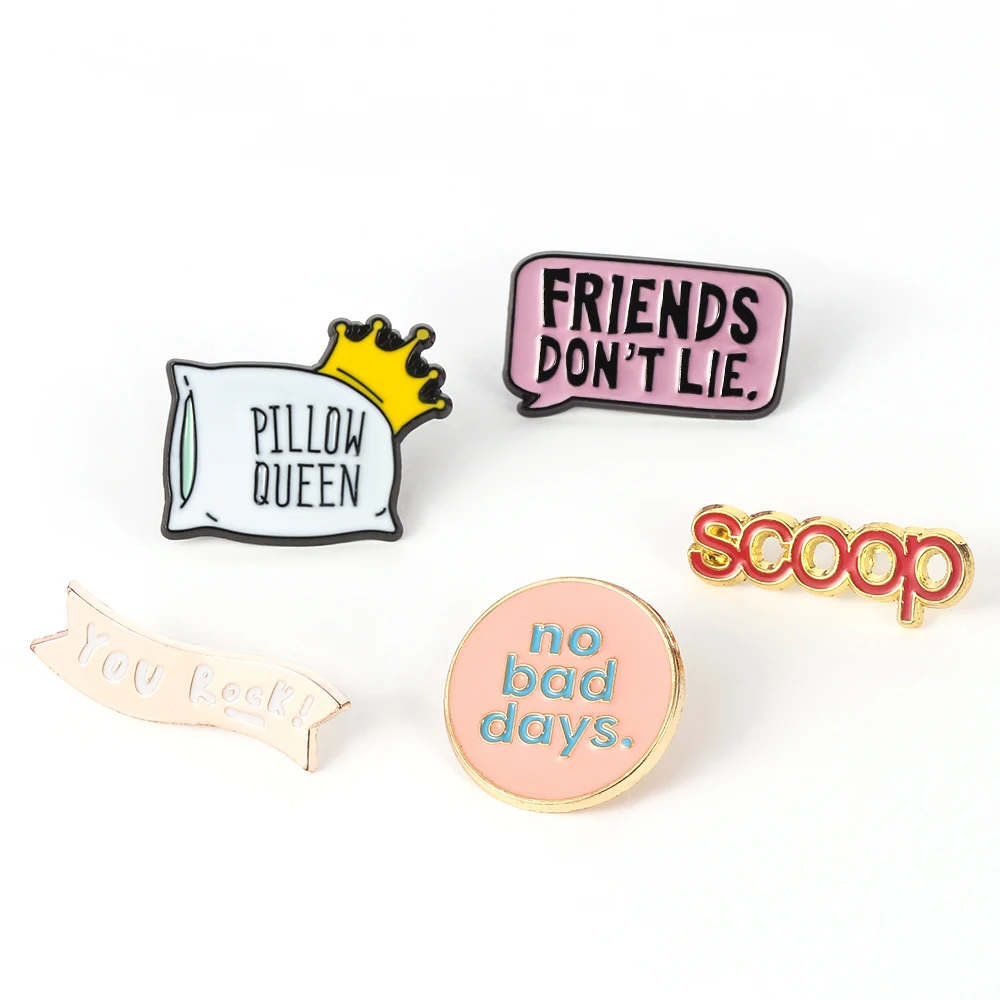 Друзей не лежат эмали штырь Подушка королева броши шпильки Значки для детей
