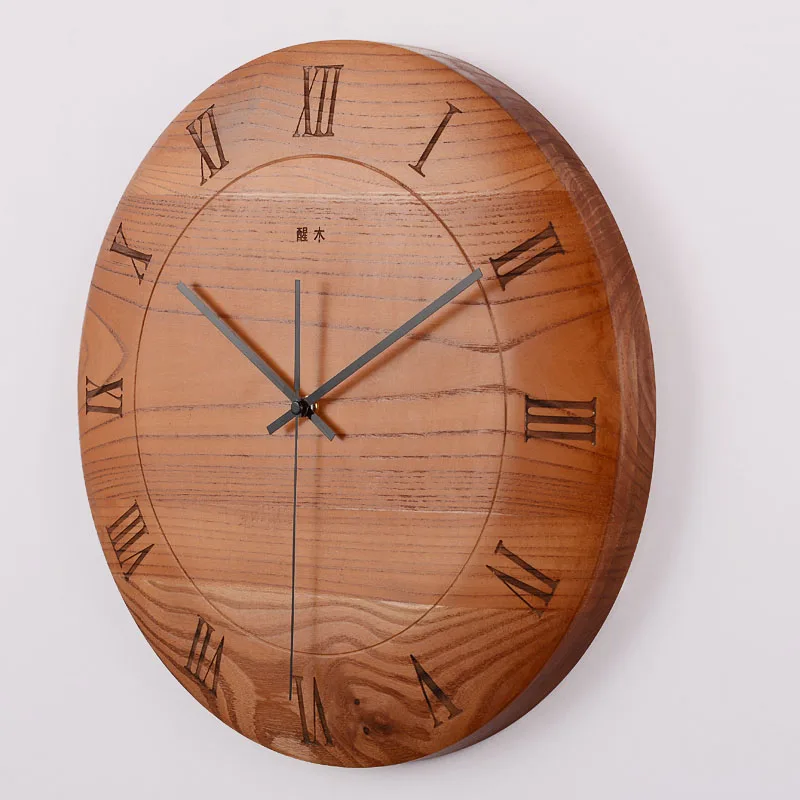

Solid Wood Wall Clock Japanese Mute Home Decor Wall Watch Creative Clock In Living Room Simple Modern Design Gift Zegar Scienny