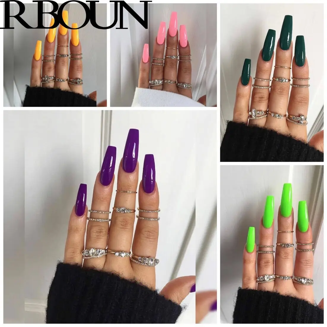 Искусственные накладные ногти балерины с клеем гроб Дисплей полное покрытие