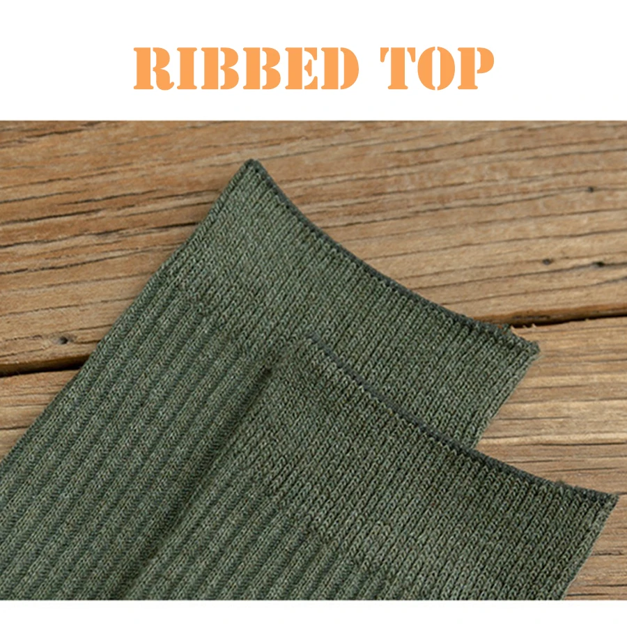 

Cotton Men Socks 10 Solid Colors Black White Red Grey Beige Double Needle Craft Stretchy Top Casual Crew Style