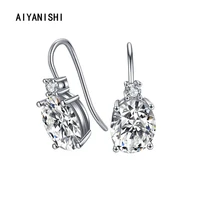 aiyanishi 925 sterling silver dangle earrings solitaire oval earrings wedding engagement silver chandelier drop earrings gifts