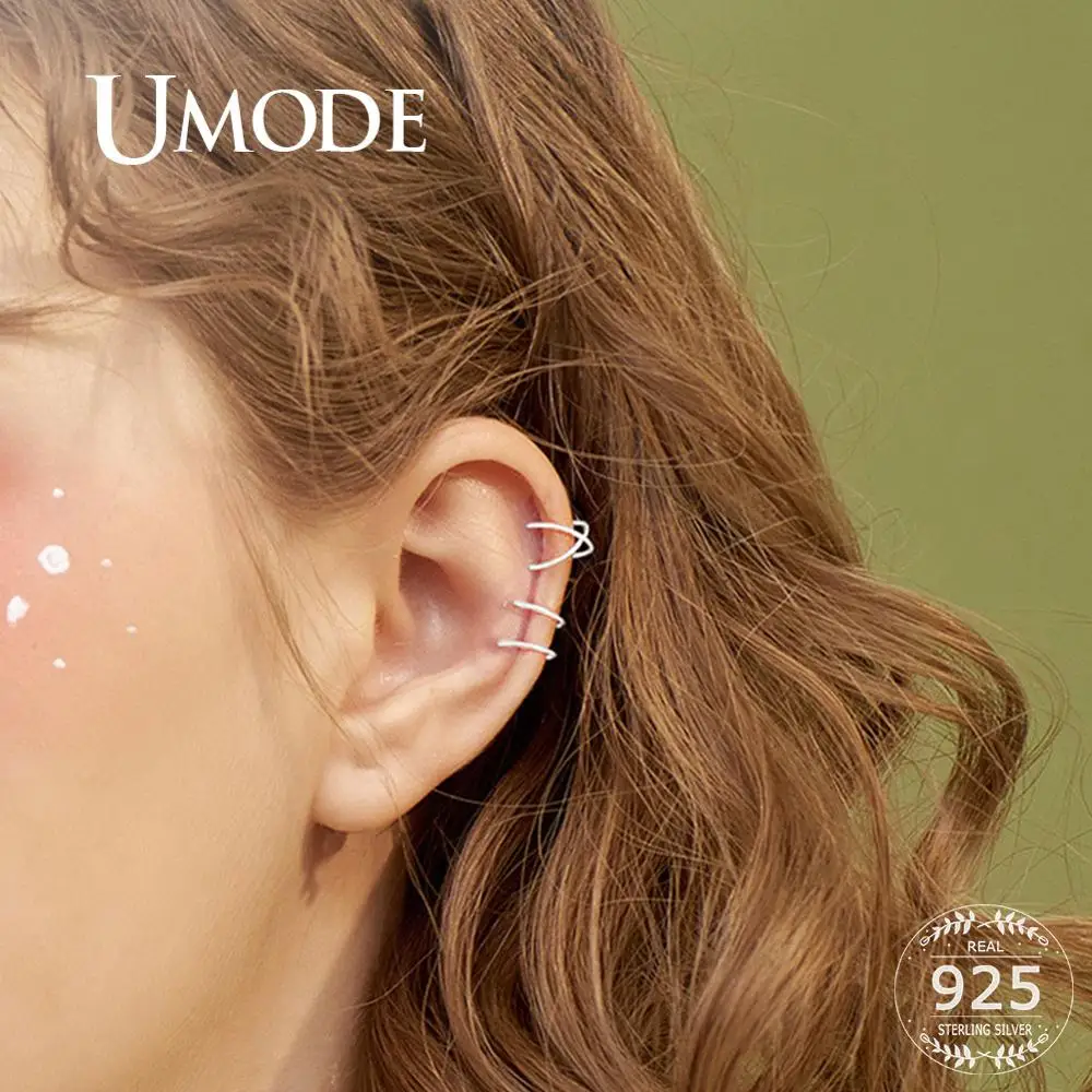 Женские серебряные серьги в виде креста ULE0545 Клипсы из серебра 925 пробы ювелирные