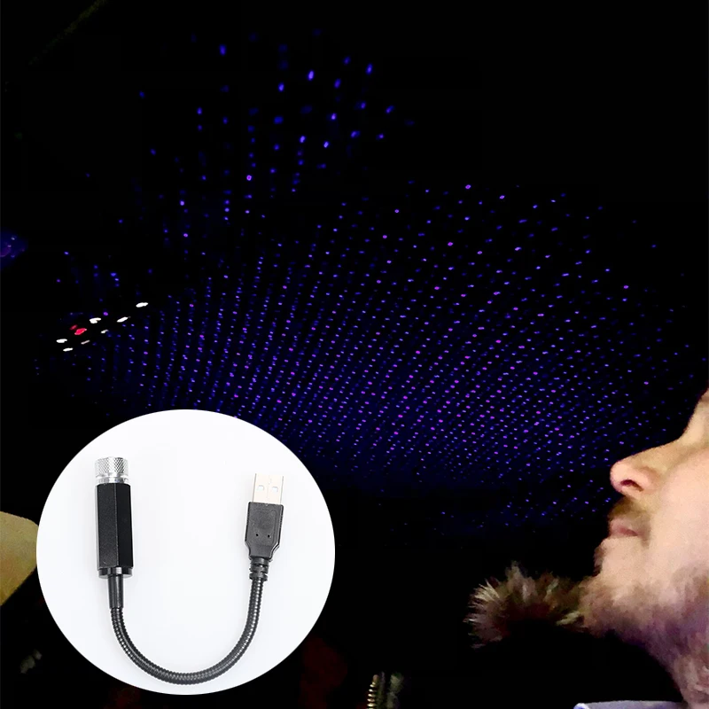 

Starry Sky Projector Lamp Accessories Interior Decorative Car Roof Ceiling Star Light Projection Car Usb Led Decorative Light